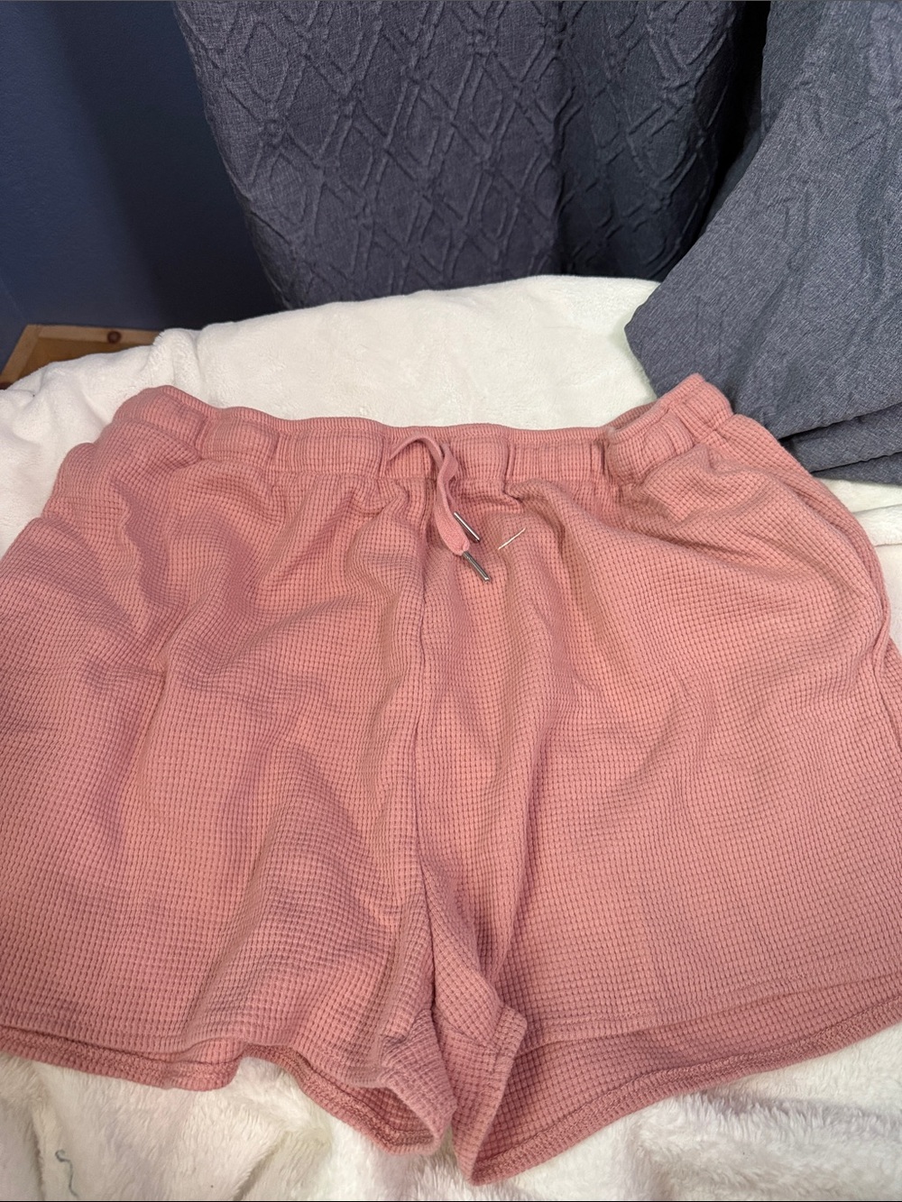 Women's Pink Waffle Knit Lounge Shorts